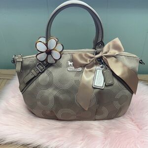 Coach Tan Satchel with Signature Style Vintage Y2K